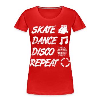 Discothèque de patin à roulettes - T-shirt bio Premium Femme - rouge - Devant - Mia (176cm)