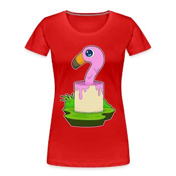 Flamingo Painter Paint Seau de peinture - T-shirt bio Premium Femme - rouge - Devant - Mia (176cm)
