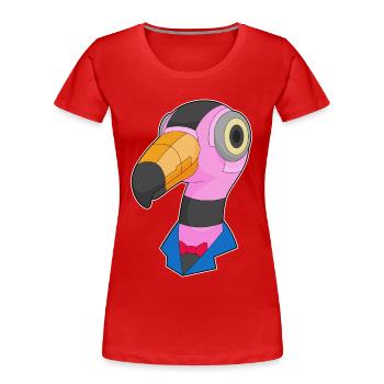 Robot flamant rose - T-shirt bio Premium Femme - rouge - Devant - Mia (176cm)
