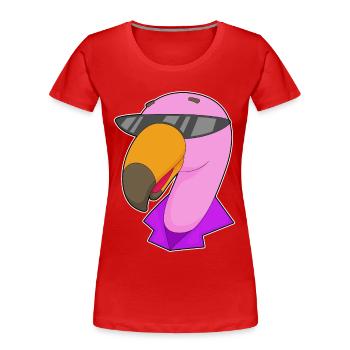 Flamingo Sunglasses - Women's Premium Organic T-Shirt - red - Front - Mia (176cm)