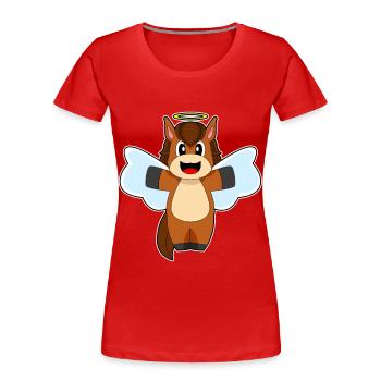 Horse Angel Wings - Women's Premium Organic T-Shirt - red - Front - Mia (176cm)