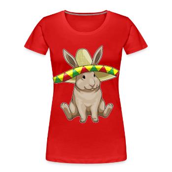 Sombrero de lapin - T-shirt bio Premium Femme - rouge - Devant - Mia (176cm)