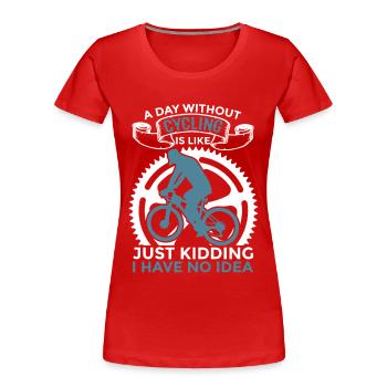 Motivation à vélo - T-shirt bio Premium Femme - rouge - Devant - Mia (176cm)