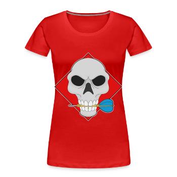 Fléchette tête de mort - T-shirt bio Premium Femme - rouge - Devant - Mia (176cm)