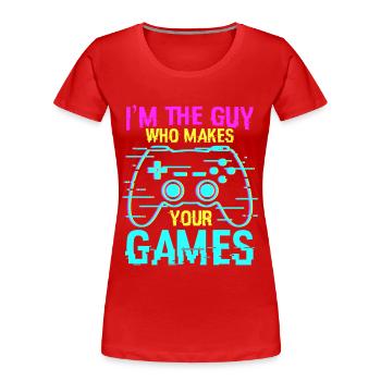 Game Programmer Saying - Women's Premium Organic T-Shirt - red - Front - Mia (176cm)