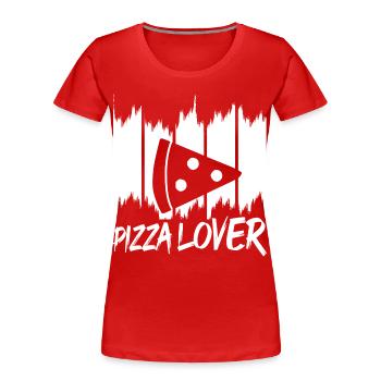 Drôle d’amateur de pizza - T-shirt bio Premium Femme - rouge - Devant - Mia (176cm)