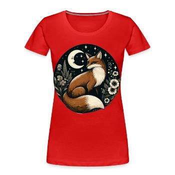 Vintage Cottagecore Fox - T-shirt bio Premium Femme - rouge - Devant - Mia (176cm)