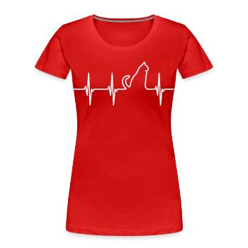 Ligne Cat Pulse - T-shirt bio Premium Femme - rouge - Devant - Mia (176cm)