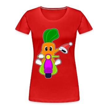 Trottinette de Noël Carotte - T-shirt bio Premium Femme - rouge - Devant - Mia (176cm)
