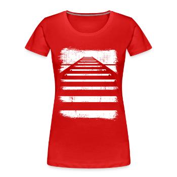 Eisenbahn Gleis - Frauen Premium Bio T-Shirt - Rot - Vorne - Mia (176cm)