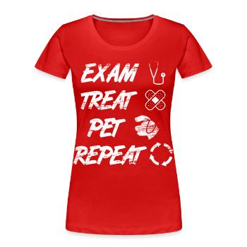 Haustier Untersuchen Behandeln - Frauen Premium Bio T-Shirt - Rot - Vorne - Mia (176cm)