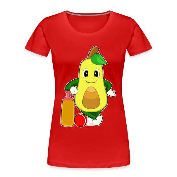 Avocado Cricket Cricket Bat - Women's Premium Organic T-Shirt - red - Front - Mia (176cm)