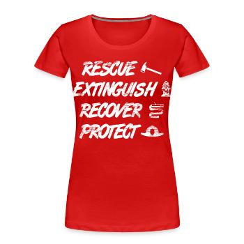 Dicton de pompier - T-shirt bio Premium Femme - rouge - Devant - Mia (176cm)