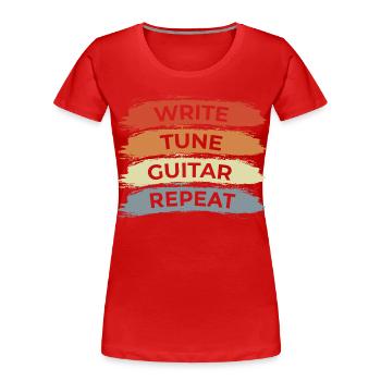 Motivierender Gitarrist Spruch - Frauen Premium Bio T-Shirt - Rot - Vorne - Mia (176cm)