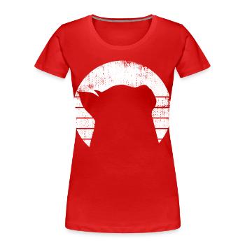 Dessin de chat - T-shirt bio Premium Femme - rouge - Devant - Mia (176cm)