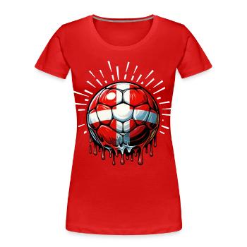 EM 2024 Dänemark Fan-Shirt - Frauen Premium Bio T-Shirt - Rot - Vorne - Mia (176cm)