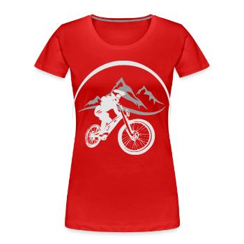 Mountain Biker - Women's Premium Organic T-Shirt - red - Front - Mia (176cm)
