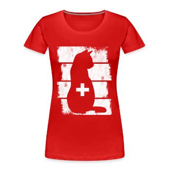 Cat Vet - Women's Premium Organic T-Shirt - red - Front - Mia (176cm)