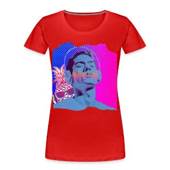 Music Pop Art - Women's Premium Organic T-Shirt - red - Front - Mia (176cm)
