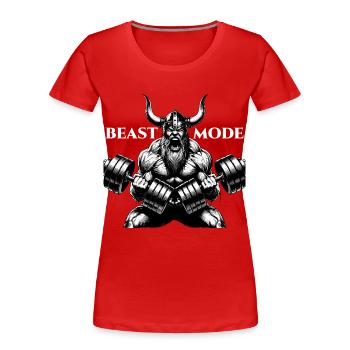 Viking Dumbbells Workout Biceps Gesch - Women's Premium Organic T-Shirt - red - Front - Mia (176cm)