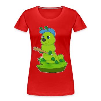 Caterpillar Baseball Baseball Batte Sports - T-shirt bio Premium Femme - rouge - Devant - Mia (176cm)
