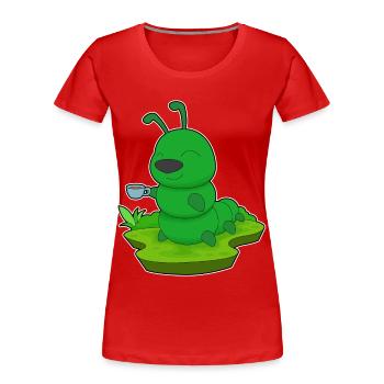 Tasse à café Caterpillar - T-shirt bio Premium Femme - rouge - Devant - Mia (176cm)