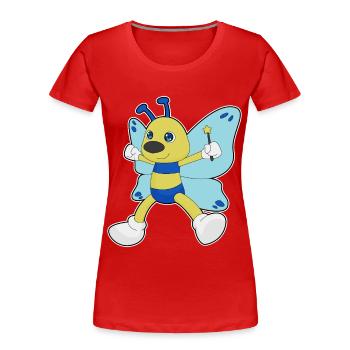 Butterfly Wizard Wand - Women's Premium Organic T-Shirt - red - Front - Mia (176cm)