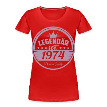 Legendär seit 1974 - Frauen Premium Bio T-Shirt - Rot - Vorne - Mia (176cm)