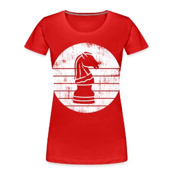 Schach Springer Skizze - Frauen Premium Bio T-Shirt - Rot - Vorne - Mia (176cm)