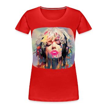 Pop Art & Musique - T-shirt bio Premium Femme - rouge - Devant - Mia (176cm)