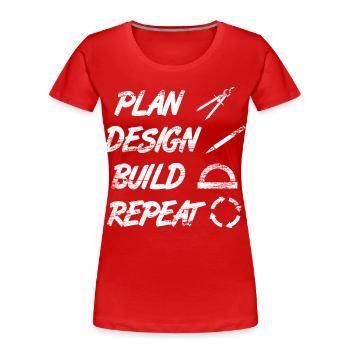 Architekt Routine - Frauen Premium Bio T-Shirt - Rot - Vorne - Mia (176cm)