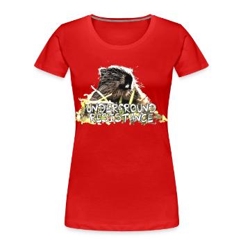 Cult Marmot - Underground Resistance - Women's Premium Organic T-Shirt - red - Front - Mia (176cm)