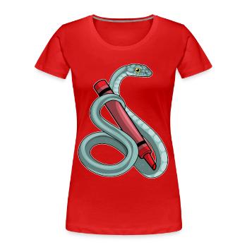 Snake Student Crayon School - Women's Premium Organic T-Shirt - red - Front - Mia (176cm)