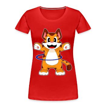 Tiger Fitness Hoop Workout Gymnastics - Women's Premium Organic T-Shirt - red - Front - Mia (176cm)