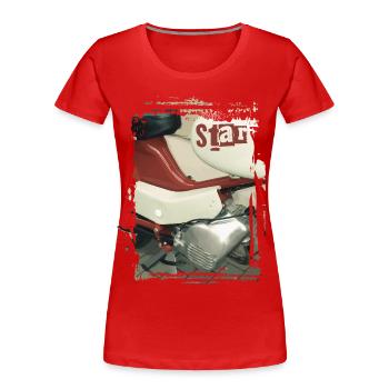 Simson Star - Frauen Premium Bio T-Shirt - Rot - Vorne - Mia (176cm)