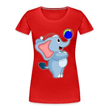 Polo nautique de Noël éléphant - T-shirt bio Premium Femme - rouge - Devant - Mia (176cm)