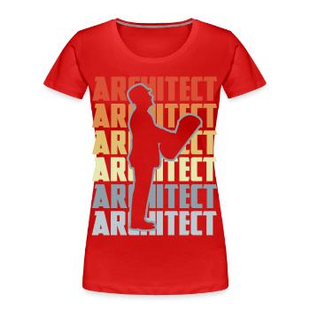 Retro Architect - Women's Premium Organic T-Shirt - red - Front - Mia (176cm)