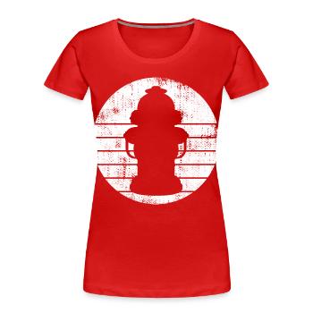 Dessin de bouche d’incendie - T-shirt bio Premium Femme - rouge - Devant - Mia (176cm)
