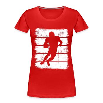Footballer Drawing - Women's Premium Organic T-Shirt - red - Front - Mia (176cm)