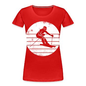 Skier - Women's Premium Organic T-Shirt - red - Front - Mia (176cm)
