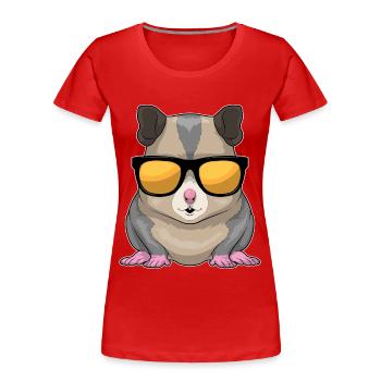 Lunettes de soleil Hamster - T-shirt bio Premium Femme - rouge - Devant - Mia (176cm)