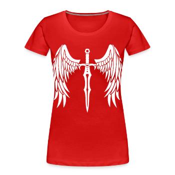 épée ailée - T-shirt bio Premium Femme - rouge - Devant - Mia (176cm)