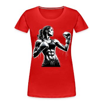 Boxer Strong Woman Boxing Women Boxing Gift - Women's Premium Organic T-Shirt - red - Front - Mia (176cm)