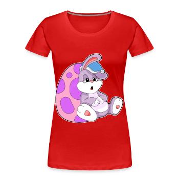 Bunny Easter Relax - T-shirt bio Premium Femme - rouge - Devant - Mia (176cm)