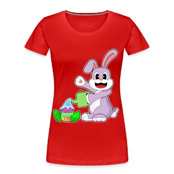 Jardin de Pâques Bunny - T-shirt bio Premium Femme - rouge - Devant - Mia (176cm)
