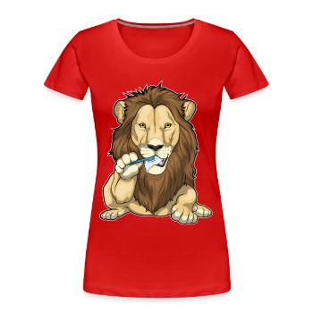 Lion Toothbrush - Women's Premium Organic T-Shirt - red - Front - Mia (176cm)