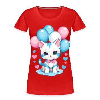 Cute Baby Cat - Women's Premium Organic T-Shirt - red - Front - Mia (176cm)