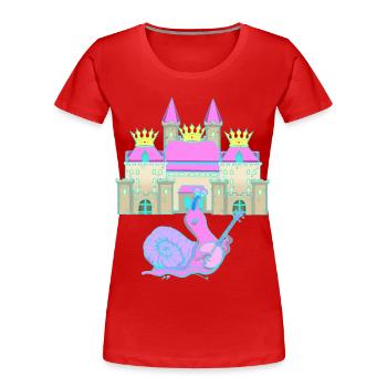 Escargot, Moyen Âge, Bouffon, Bouffon, Comédien, Drôle - T-shirt bio Premium Femme - rouge - Devant - Mia (176cm)