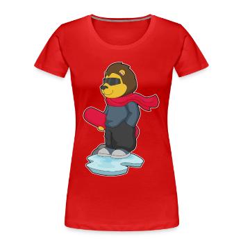Löwe Snowboarder Snowboard - Women's Premium Organic T-Shirt - red - Front - Mia (176cm)