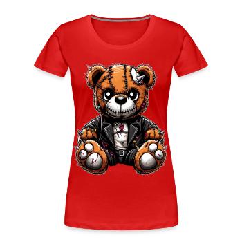 Punk Rebel Plush Teddy Bear - Women's Premium Organic T-Shirt - red - Front - Mia (176cm)